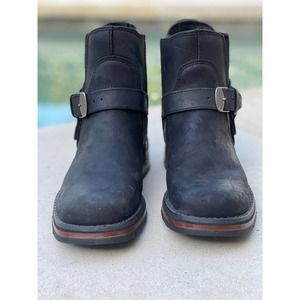 Rare Harley Davidson Women's Harness Leather Ankle Boots US W - 5